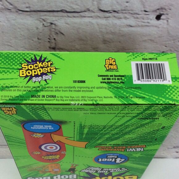 Socker Boppers Power Bag Standing Inflatable Punching Bag Red 4' Tall Ages 3+ - Picture 3 of 8